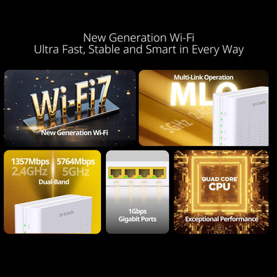BE7200 Wi-Fi 7 4x4, 10Gx2 Gigabit Mesh Router